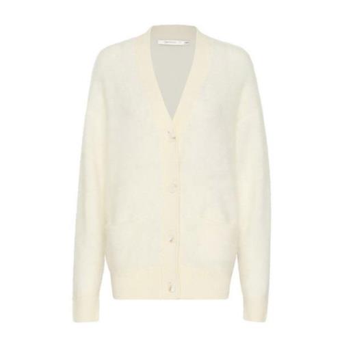 Zachte Gebreide Vest met Knopen Gestuz , Beige , Dames