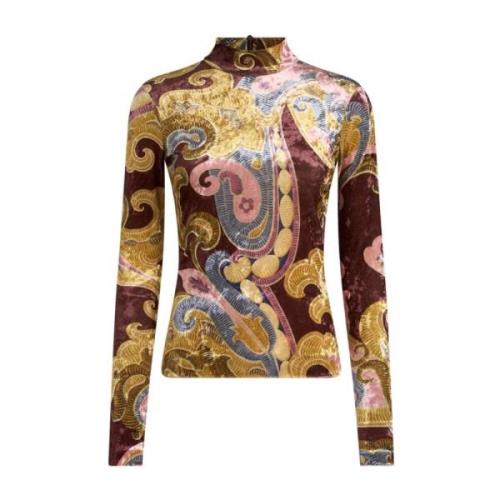 Chenille Texture Paisley Print Top Etro , Multicolor , Dames