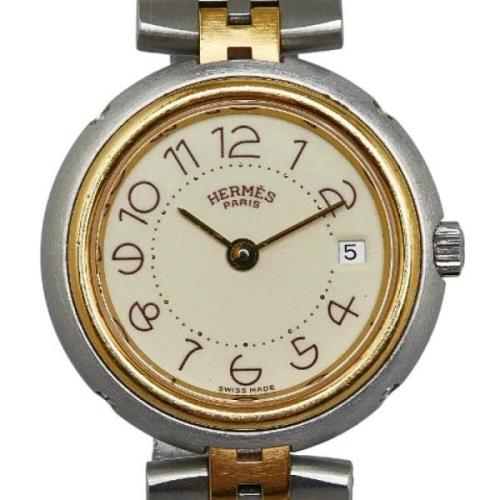 Pre-owned Metal watches Hermès Vintage , White , Dames