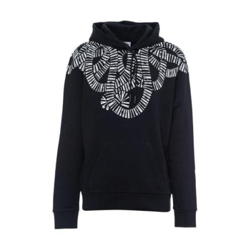 Zwarte Hoodie met Grafische Print Marcelo Burlon , Black , Heren