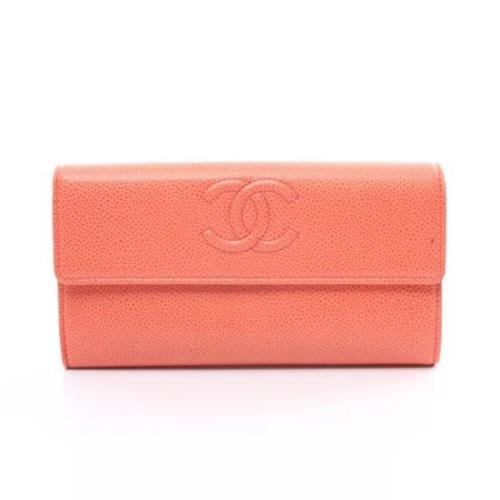 Pre-owned Fabric wallets Chanel Vintage , Orange , Dames