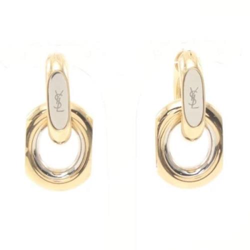 Pre-owned Metal earrings Yves Saint Laurent Vintage , Gray , Dames