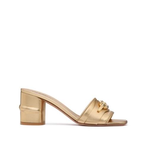 Stijlvolle Mules met Uniek Design Valentino Garavani , Yellow , Dames