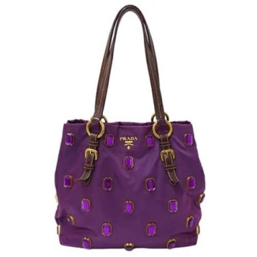 Pre-owned Nylon totes Prada Vintage , Purple , Dames