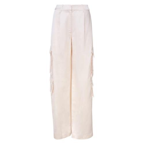 Satin Cargo Broek Room Linnen Self Portrait , White , Dames