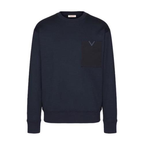 Stijlvolle Sweater met Uniek Ontwerp Valentino Garavani , Blue , Heren