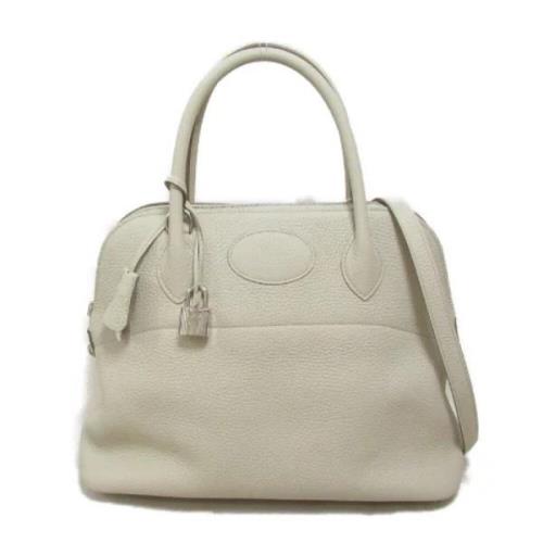 Pre-owned Leather handbags Hermès Vintage , White , Dames