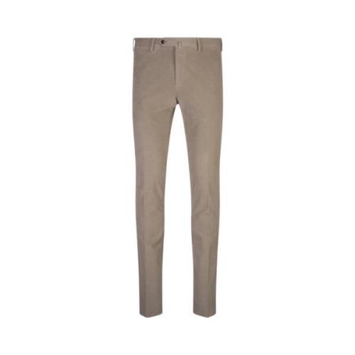 Bruine Slim Fit Tricotine Broek PT Torino , Brown , Heren