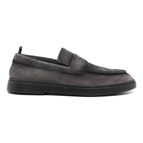 Suède Loafers met Rubberen Zool Officine Creative , Gray , Heren