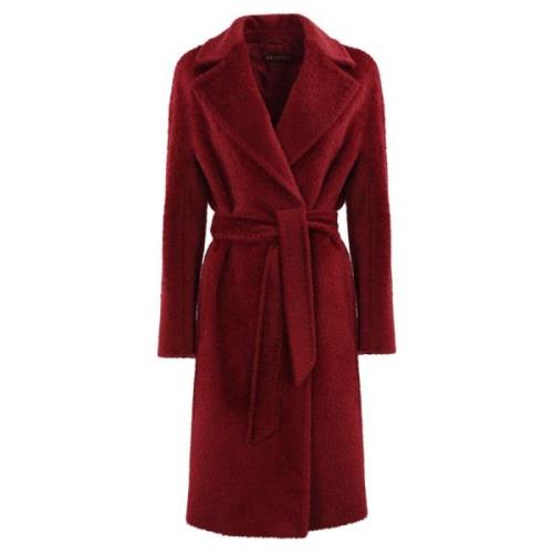 Gebonden Alpaca Wol Jas Rood Max Mara Studio , Red , Dames