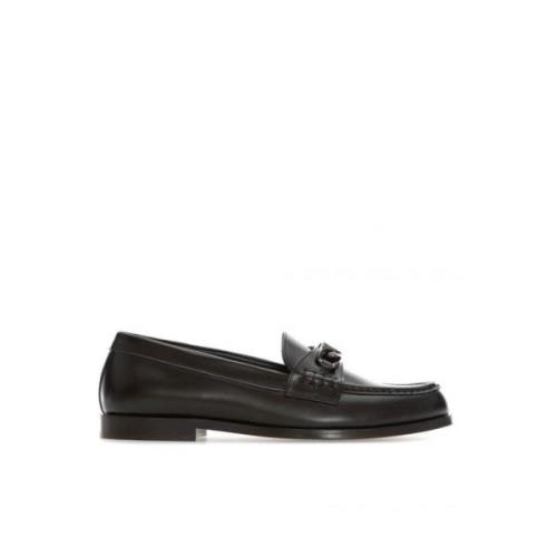 Klassieke Leren Loafers Valentino Garavani , Black , Heren