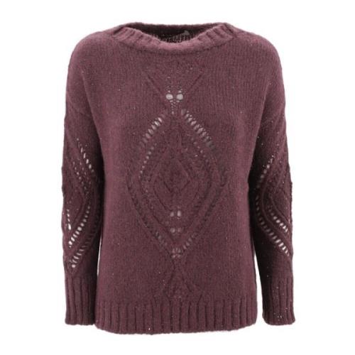 Geborduurde Crew-Neck Sweater met Lurex D.Exterior , Red , Dames