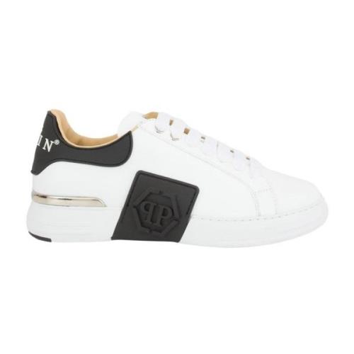 Hexagon Leren Sneakers Phantom Kick$ Philipp Plein , White , Heren