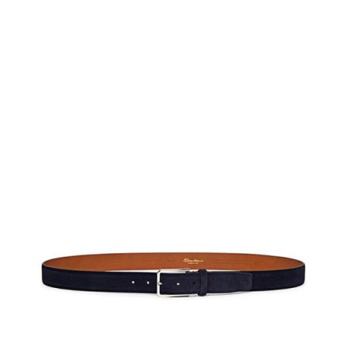 Stijlvolle Leren Riem Santoni , Black , Heren