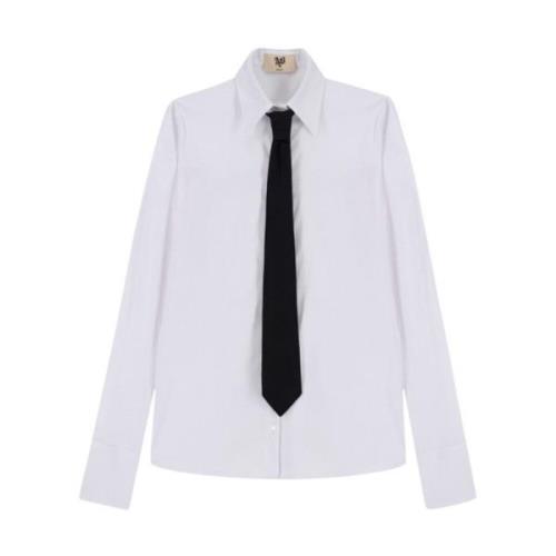 Witte Poplin College Stijl Shirt Aniye By , White , Dames