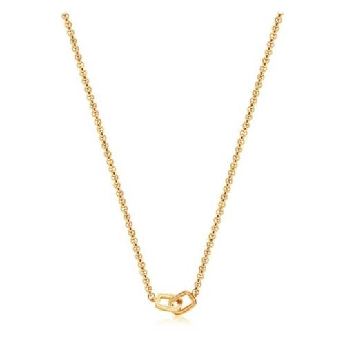 Mens Gold Chain with Interlocking Rings Nialaya , Yellow , Heren