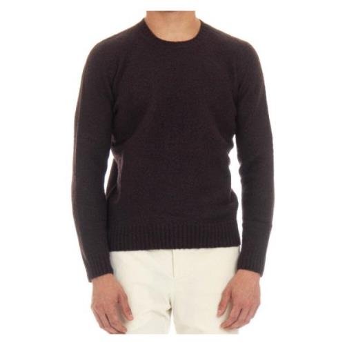 Bruine Wol Crewneck Sweater Zachte Touch Drumohr , Brown , Heren