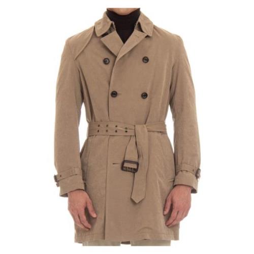 Beige Trenchcoat met Hoornknopen Sealup , Beige , Heren