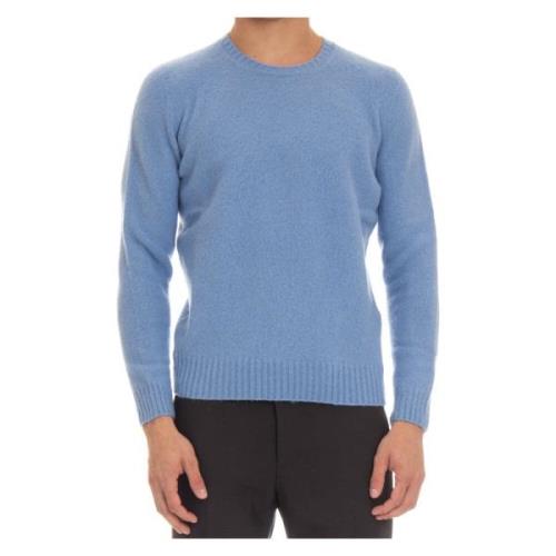 Blauwe Crew Neck Sweater Zachte Touch Drumohr , Blue , Heren