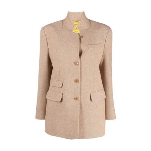 Elegant Single-Breasted Jacket Ermanno Scervino , Beige , Dames