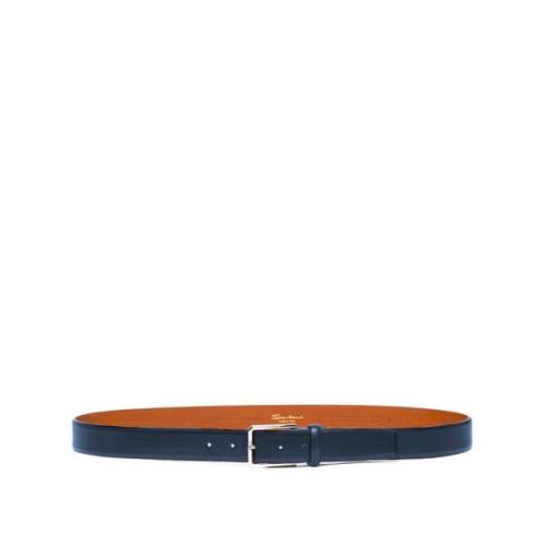 Stijlvolle Leren Riem Santoni , Blue , Heren