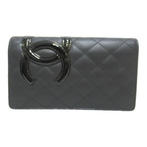 Pre-owned Leather wallets Chanel Vintage , Black , Dames