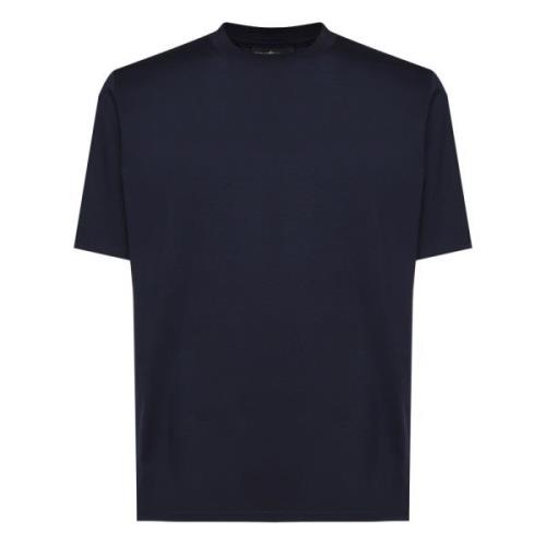 Blauw Ronde Hals T-shirt Made in Italy Giuliano Galiano , Blue , Heren