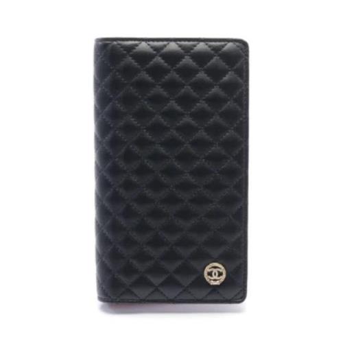 Pre-owned Leather wallets Chanel Vintage , Black , Dames