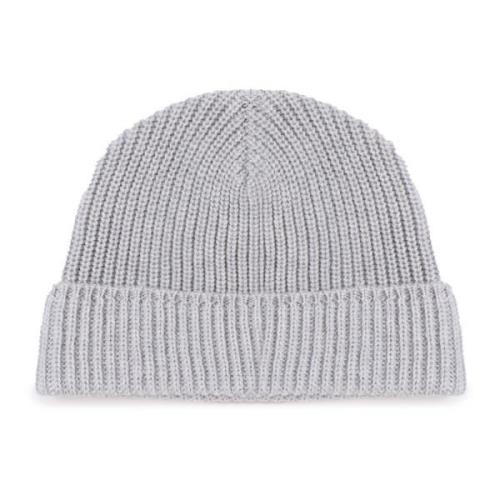 Melange Grijs Wol Beanie Hoed Eleventy , Gray , Heren