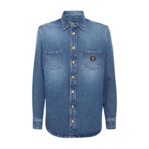 Casual Button-Up Shirt in Blauw Billionaire , Blue , Heren