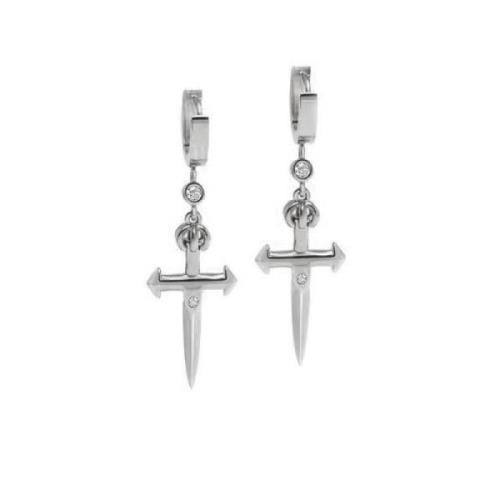 Skyfall Small Sword Earrings in Silver Nialaya , Gray , Unisex