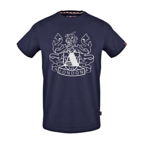 Katoenen T-shirt Aquascutum , Blue , Heren