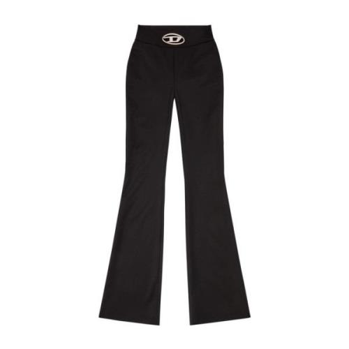 Zwarte Stijlvolle Broek Diesel , Black , Dames