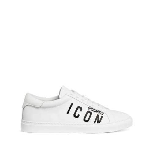 Witte platte schoenen met icoon Dsquared2 , White , Heren