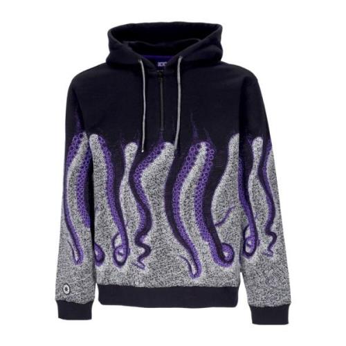 Overal Rits Hoodie Zwart Octopus , Multicolor , Heren