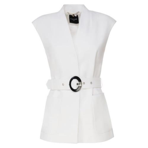 Witte mouwloze donsjas met tailleband Guess , White , Dames