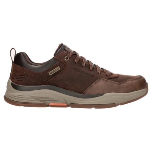 Waterdichte sportieve sneakers met Memoryfoam Skechers , Brown , Heren