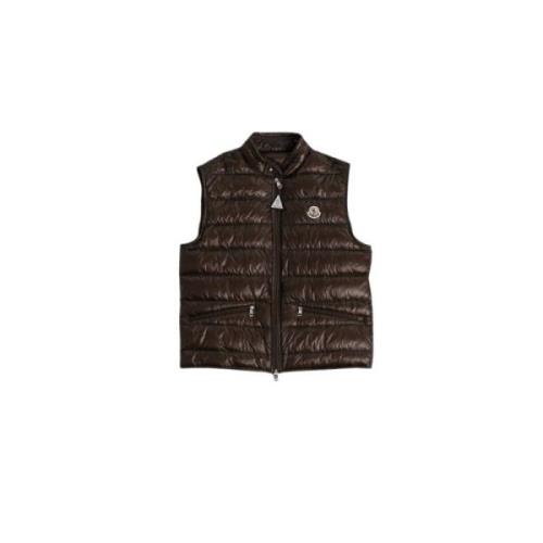 Bruine Mouwloze Donsjas Lichtgewicht Moncler , Brown , Heren