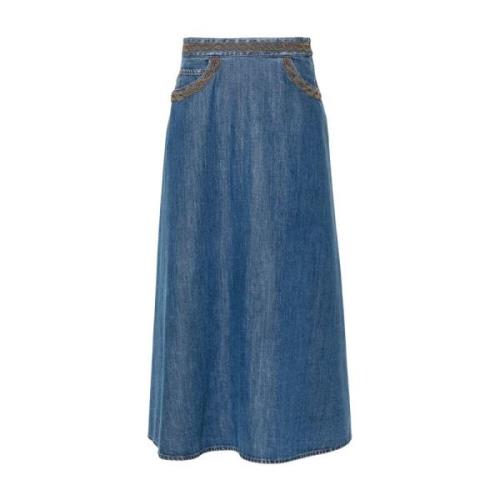 Elegante Zwarte Rok met Uniek Patroon Valentino Garavani , Blue , Dame...