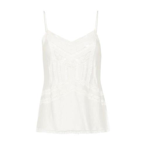 Chique Mouwloze Top voor Vrouwen Ermanno Scervino , White , Dames