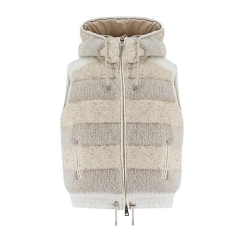 Gewatteerd Gilet met Pailletten Panicale , Gray , Dames