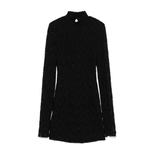 Zwarte Kanten Korte Jurk Rotate Birger Christensen , Black , Dames