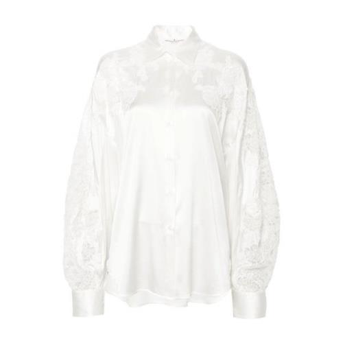 Casual Shirt met Uniek Ontwerp Ermanno Scervino , White , Dames