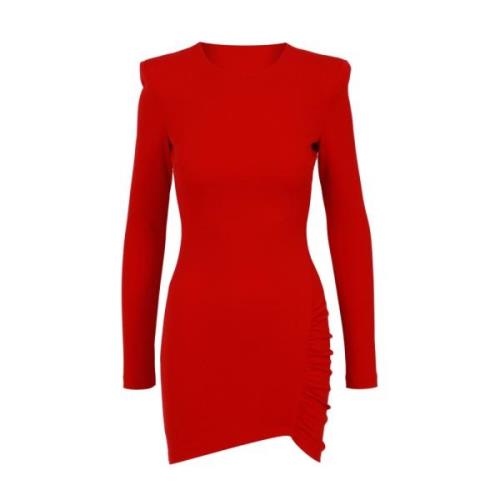 Rode Sheath Jurk met Lange Mouwen Aniye By , Red , Dames