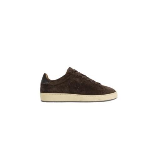 Bruin Leren Sneakers met Zwarte Details Hogan , Brown , Dames