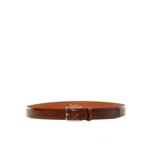 Stijlvolle Leren Riem Santoni , Brown , Heren