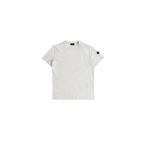 Lichtgrijs Katoenen T-Shirt met Logo Moncler , White , Heren