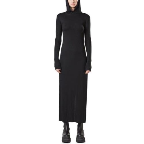 Hooded Maxi Jurk Thom Krom , Black , Dames