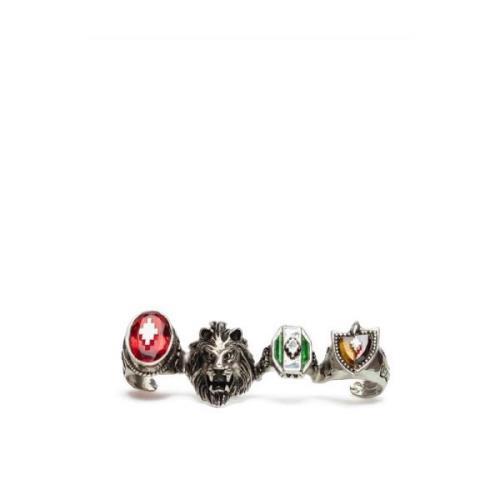 Metalen ring met uniek ontwerp Marcelo Burlon , Multicolor , Heren