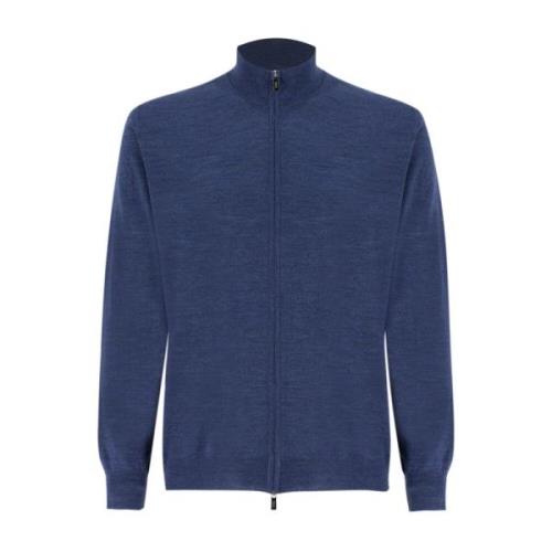 Gestructureerde Rits Cardigan Fedeli , Blue , Heren